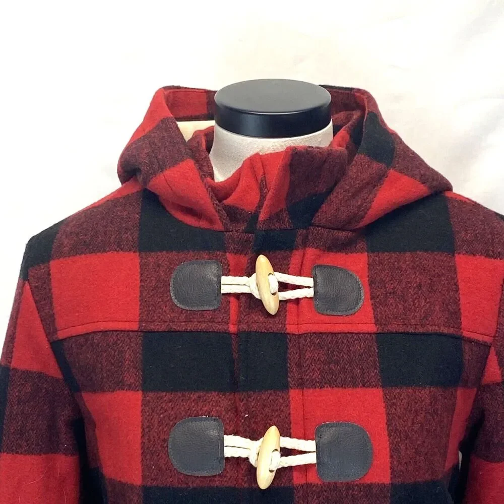 Cat & Jack Women's L (12-14) Buffalo Plaid Jacket Hooded Lined Poly Fill NEW